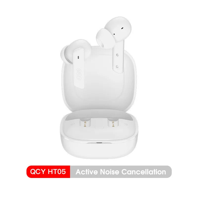 QCY HT05 MeloBuds ANC Wireless Earphone 40dB Noise Cancelling Bluetooth 5.2 Headphone 6 Mic ENC HD Call Earbud Transparency Mode