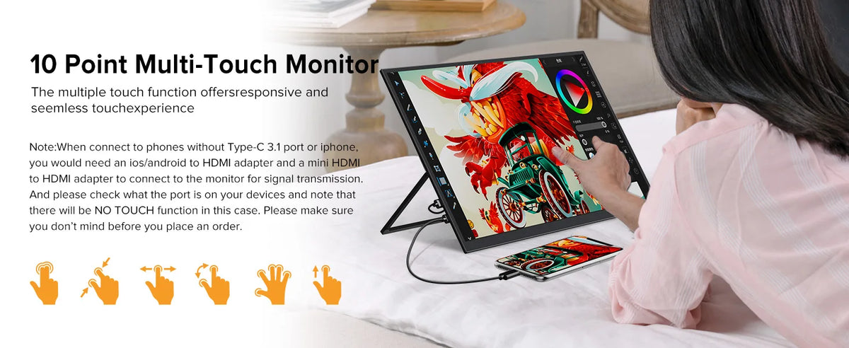 UPERFECT USteam E6 Pro 18.5" Touchscreen Portable Monitor 1080P 120Hz Smart Gaming Display For Steam Deck Laptop Computer PS6 PC