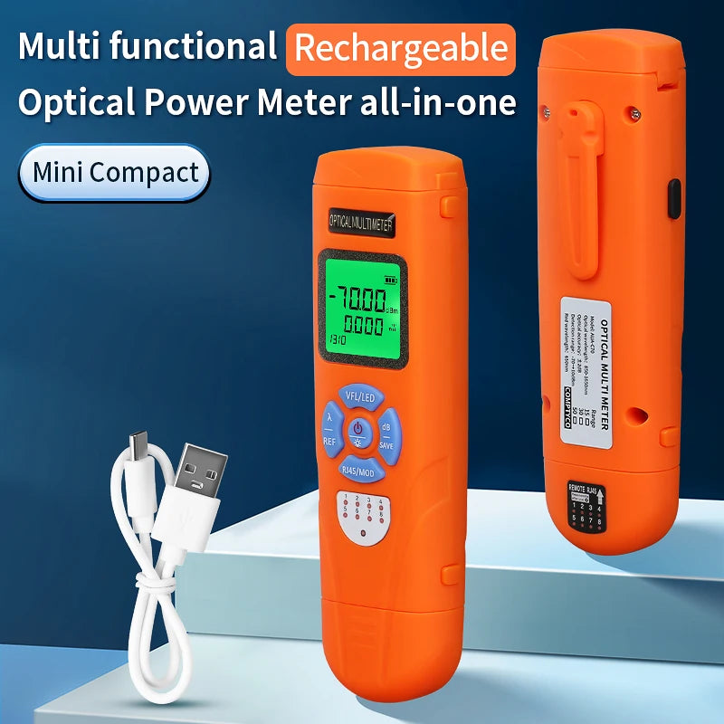 Mini Optical Power Meter / 30MW Visual Fault Locator / Rj45 Testing All in One Rechargeable Fiber Optic Cable Tester FTTH Tool