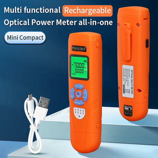 Mini Optical Power Meter / 30MW Visual Fault Locator / Rj45 Testing All in One Rechargeable Fiber Optic Cable Tester FTTH Tool