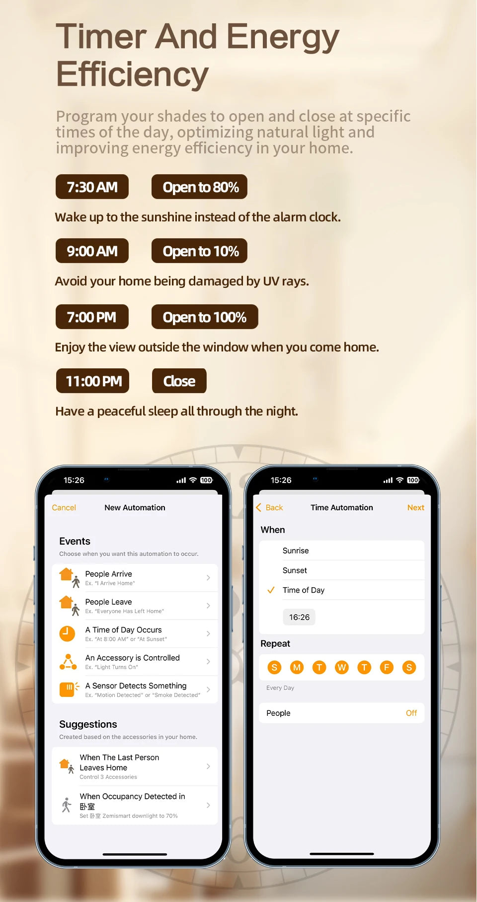 Zemismart Matter Thread Smart Roller Shade Driver Built-in Battery Knob Control Work with Homekit Alexa Google Home Smartthings