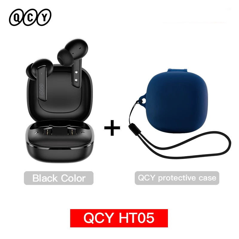 QCY HT05 MeloBuds ANC Wireless Earphone 40dB Noise Cancelling Bluetooth 5.2 Headphone 6 Mic ENC HD Call Earbud Transparency Mode