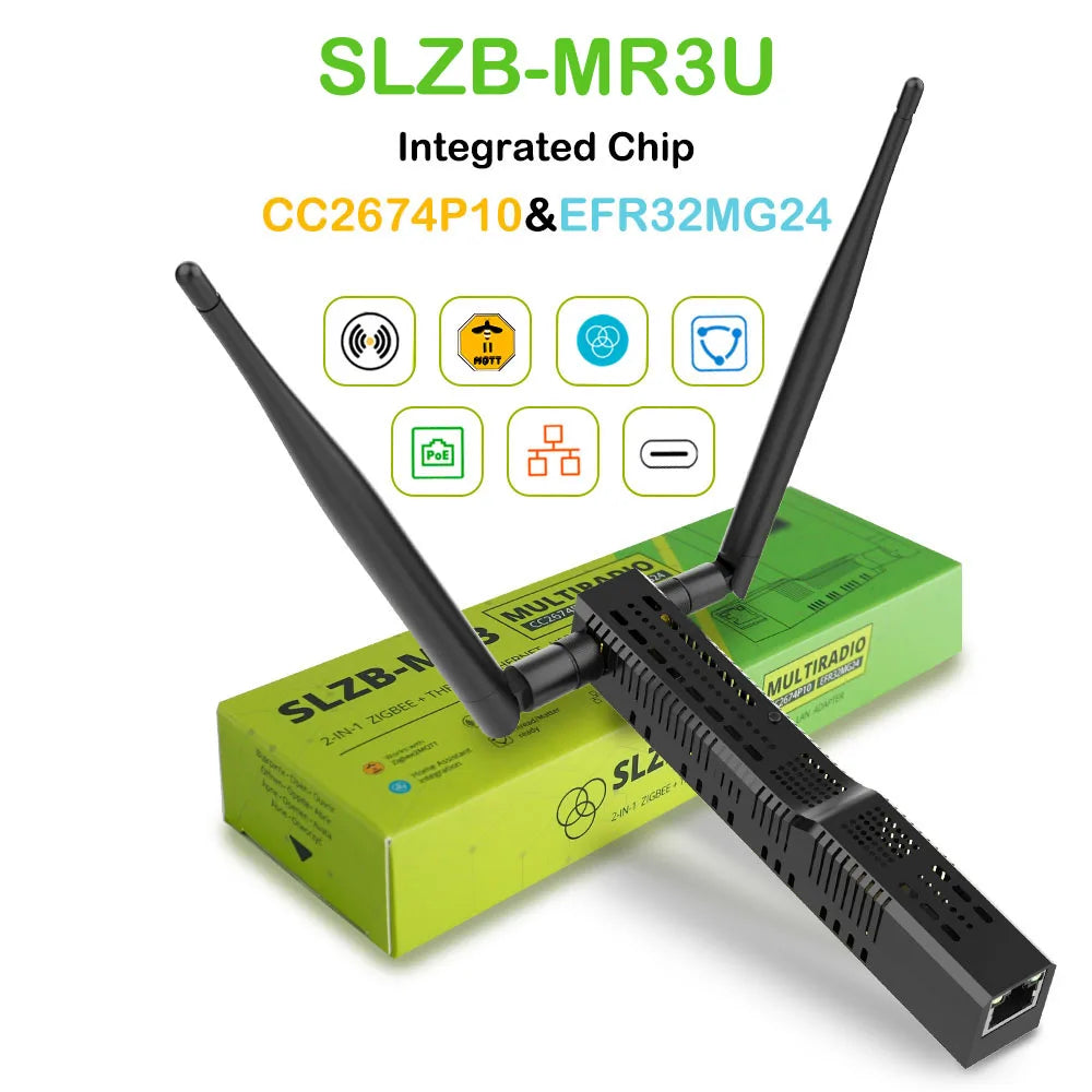 SMLIGHT SLZB-MR1/MR2/MR3/MR4/MRW10 Multiradio Zigbee 3.0 USB WiFi Gateway Coordinator POE Thread Zigbee2MQTT Home Assistant ZHA
