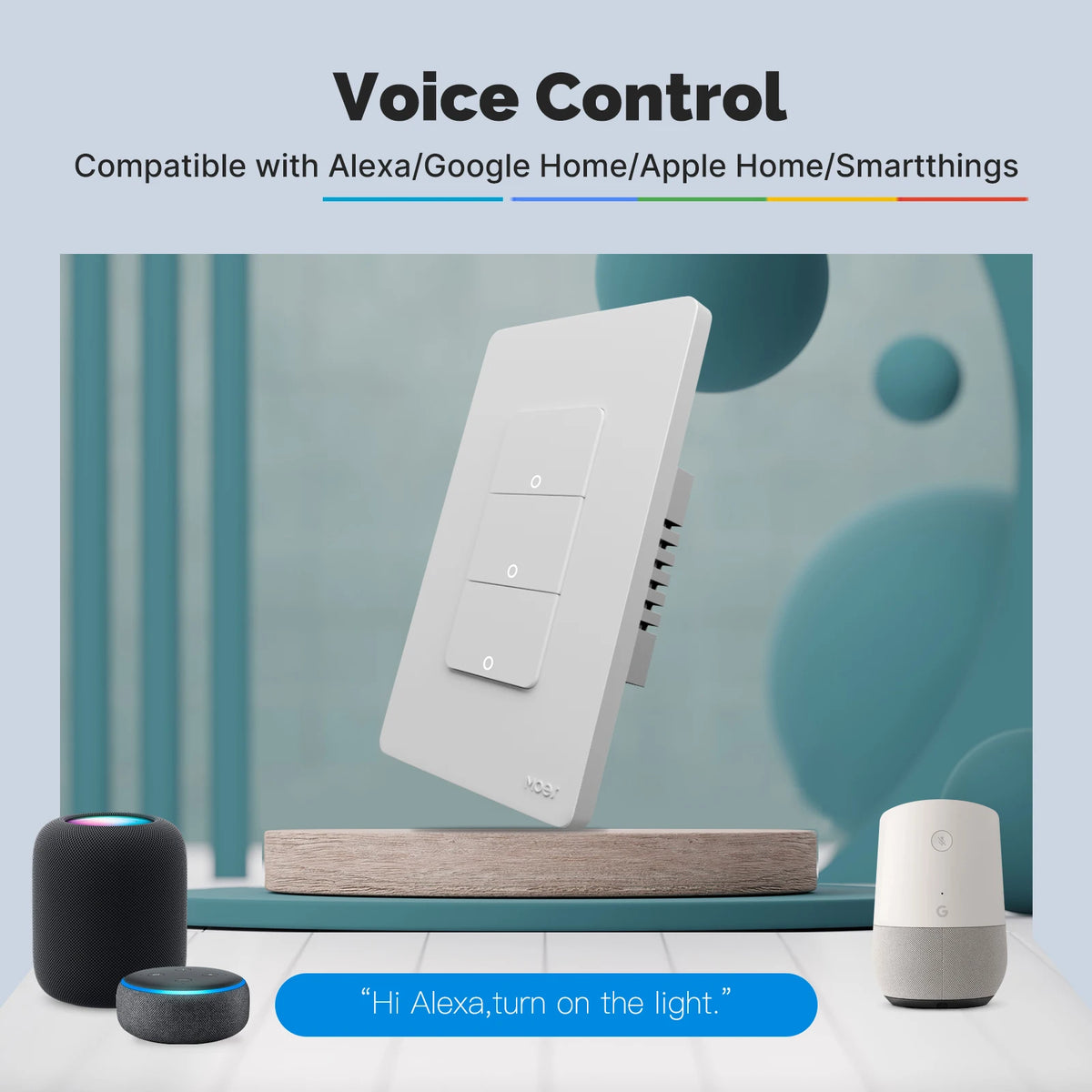 MOES Tuya Matter WiFi Smart Light Button Switch App Control Neutral Wire Required Grounding Design Alexa Google Home Apple Home