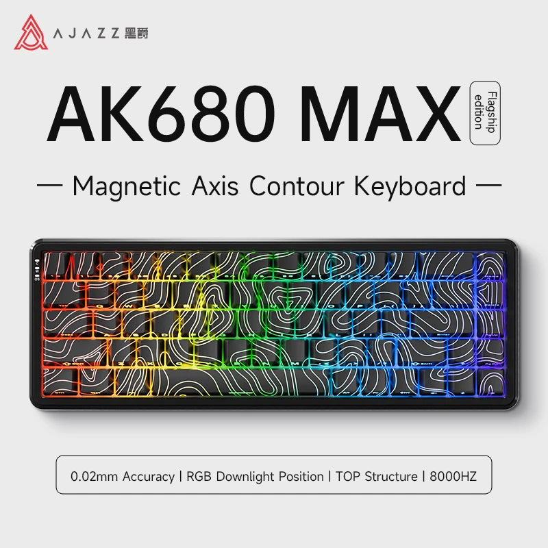 AJAZZ AK680MAX Wired Magnetic Gaming Keyboard, 68 Keys, 0.01 Precision, Zero Latency, Compact, Web Driver No Download
