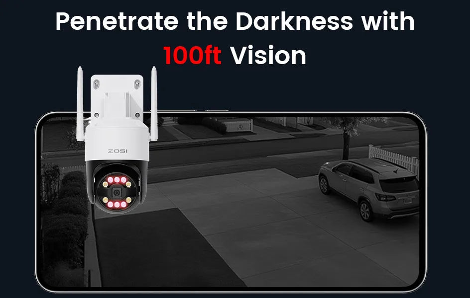 ZOSI C296 5MP/8MP PTZ WiFi 6 Camera Person Vehicle Package Detect Wireless CCTV Video Surveillance Cam Home Security Protection