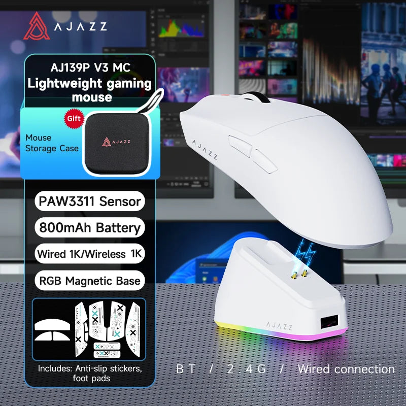 AJAZZ AJ139 V2 MC Symmetrical Ergonomic Wired Gaming Mouse, High Accuracy Sensor, Durable Switch Lightweight PC Esports Mouse