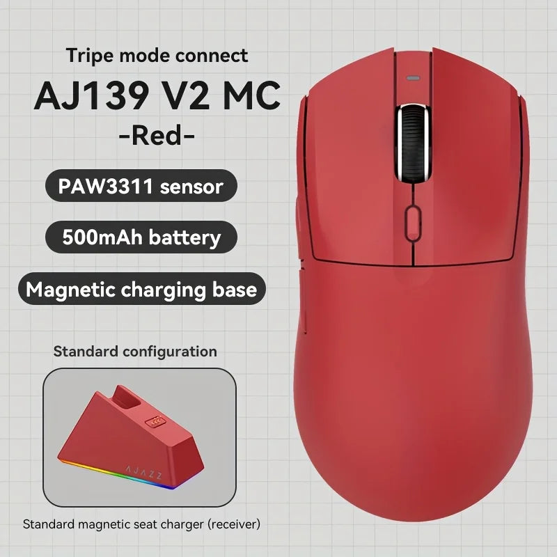 AJAZZ AJ139 V2 MC Symmetrical Ergonomic Wired Gaming Mouse, High Accuracy Sensor, Durable Switch Lightweight PC Esports Mouse