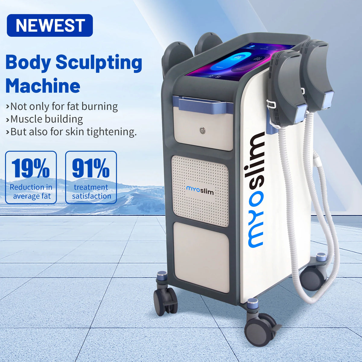 Professional 6500W RF Hi-MT Machine MYOSLIM Body Sculpting Slimming Buttock Lifting Muscle Building Fat Burning for Fitness Cen