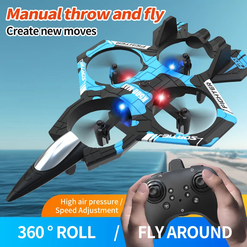 K500 RC Drone with LED Lights & Air Pressure Altitude Hold – Shock-Resistant Mini Quadcopter, 2.4G Remote Control, One-Key Takeoff/Landing/360° Rotation, Indoor/Outdoor Flying Toy, Ideal Gift for Friends