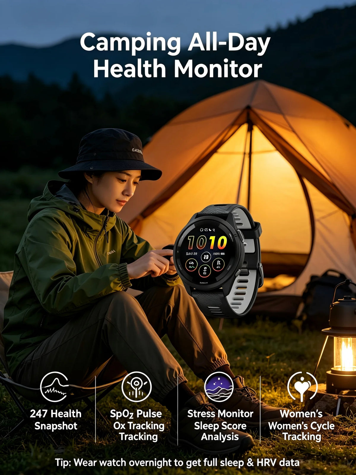 Garmin Forerunner 265 Sports Smartwatch with GPS, 1.3-Inch AMOLED Display, 14-Day Battery, Touchscreen, Training Plans