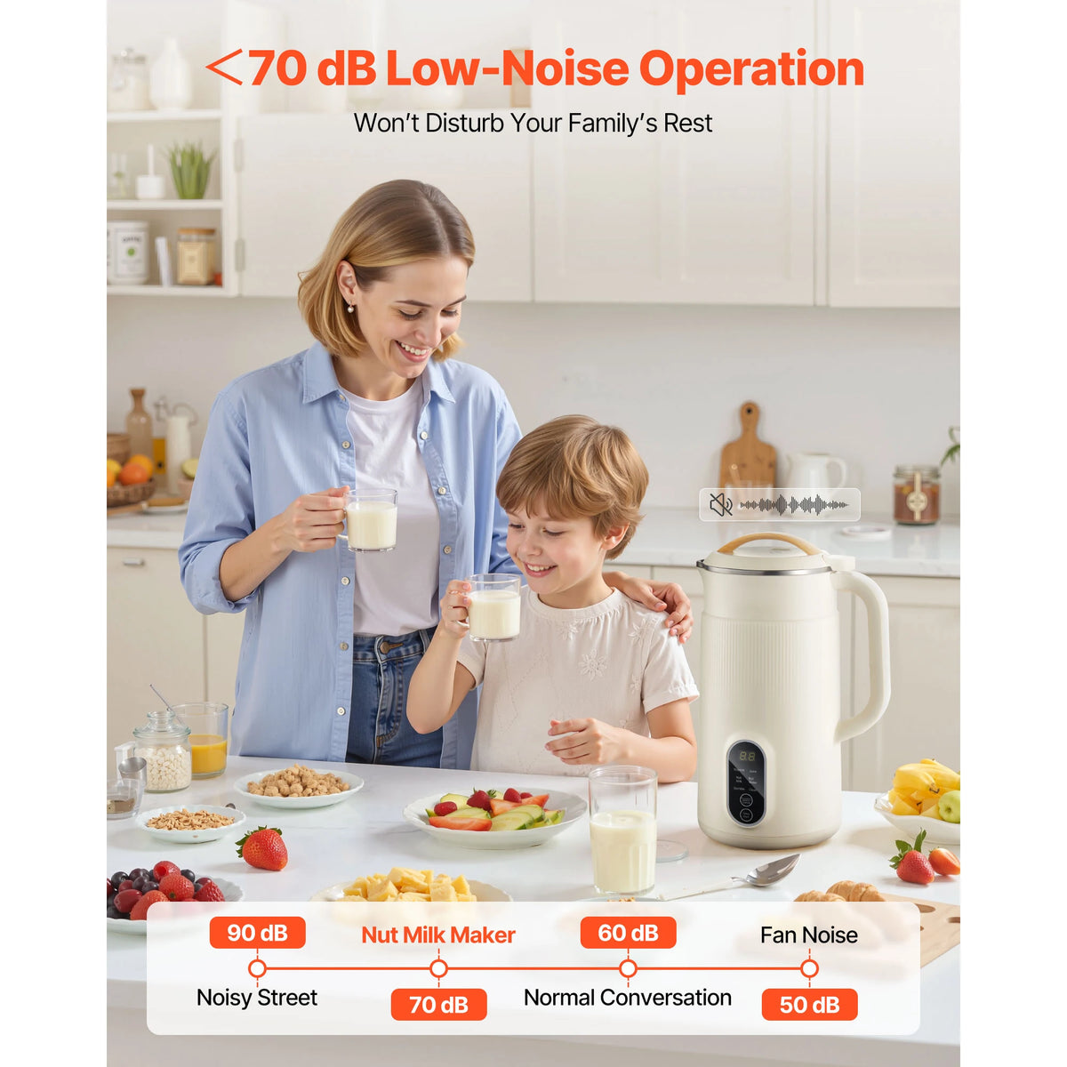 SucceBuy 8-in-1 Nut Milk Maker Soy Milk Maker with 180W Blending for Homemade Oat, Nut, Soy, Juice, Milkshake, Rice Cereal