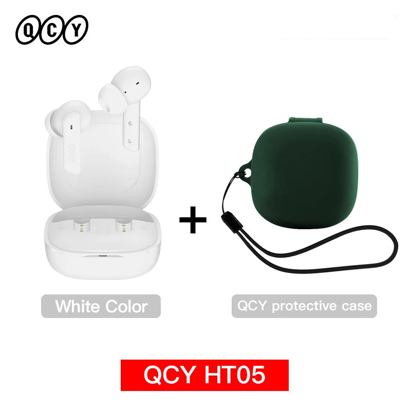 QCY HT05 MeloBuds ANC Wireless Earphone 40dB Noise Cancelling Bluetooth 5.2 Headphone 6 Mic ENC HD Call Earbud Transparency Mode