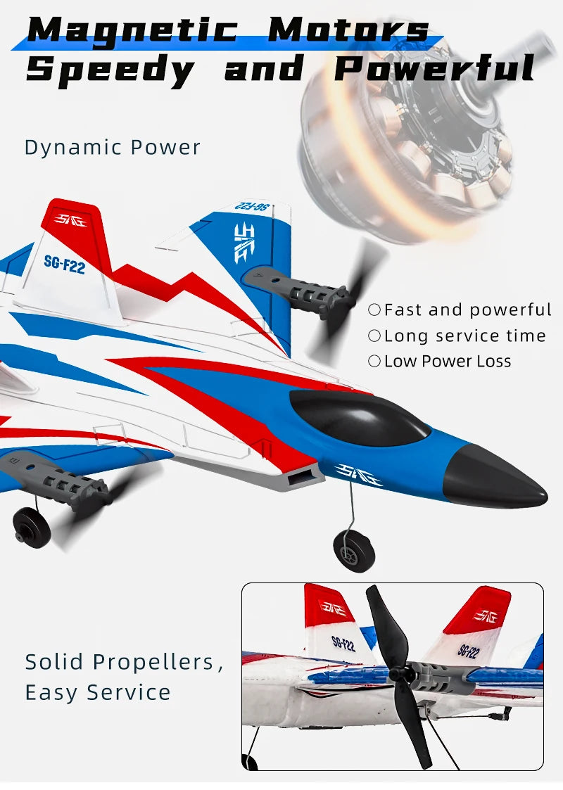 SG-F22 RC Airplane 3D Stunt Plane Model 2.4G Remote Control Fighter Glider Electric Rc Aircraft Toys For Adults