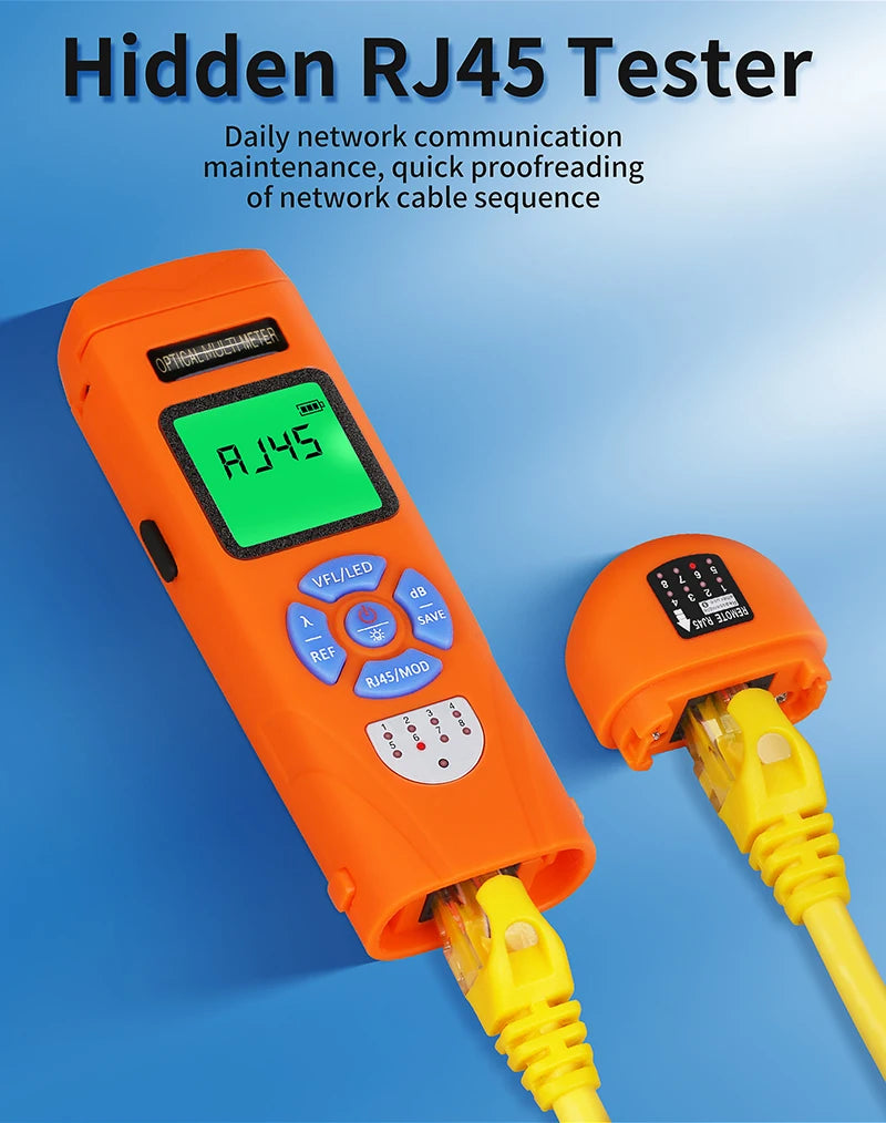 Mini Optical Power Meter / 30MW Visual Fault Locator / Rj45 Testing All in One Rechargeable Fiber Optic Cable Tester FTTH Tool