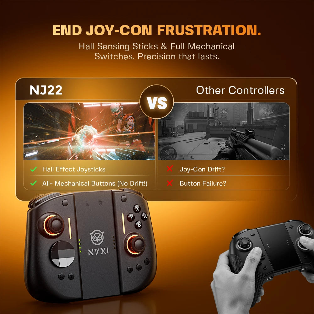 NYXI Hyperion 3 Wireless Magnetic Joypad, Full Mechanical Switches, Hall Effect No Drift, 9-Axis Gyro, Modular Gamepad for Nintendo Switch 2/Switch OLED/PC