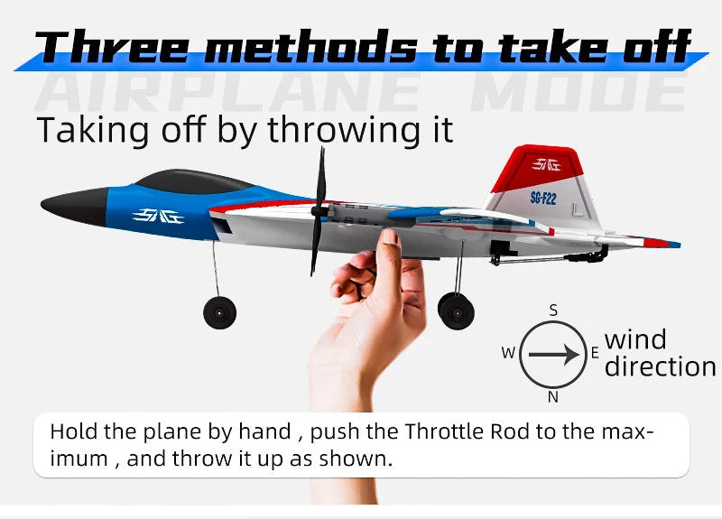 SG-F22 RC Airplane 3D Stunt Plane Model 2.4G Remote Control Fighter Glider Electric Rc Aircraft Toys For Adults