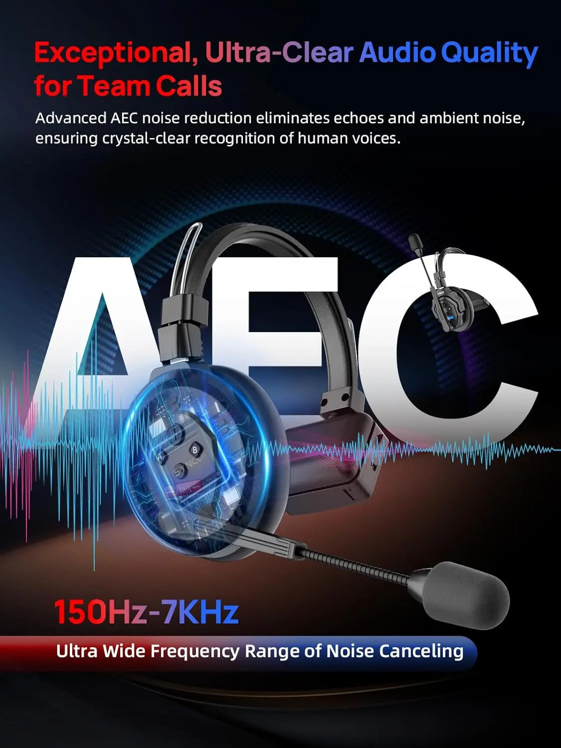 SYNCO Wireless Bluetooth Intercom Headphones XTALK X2/X4/X5 2.4GHz Full Duplex Wireless Headphones with 24H 350M Communication
