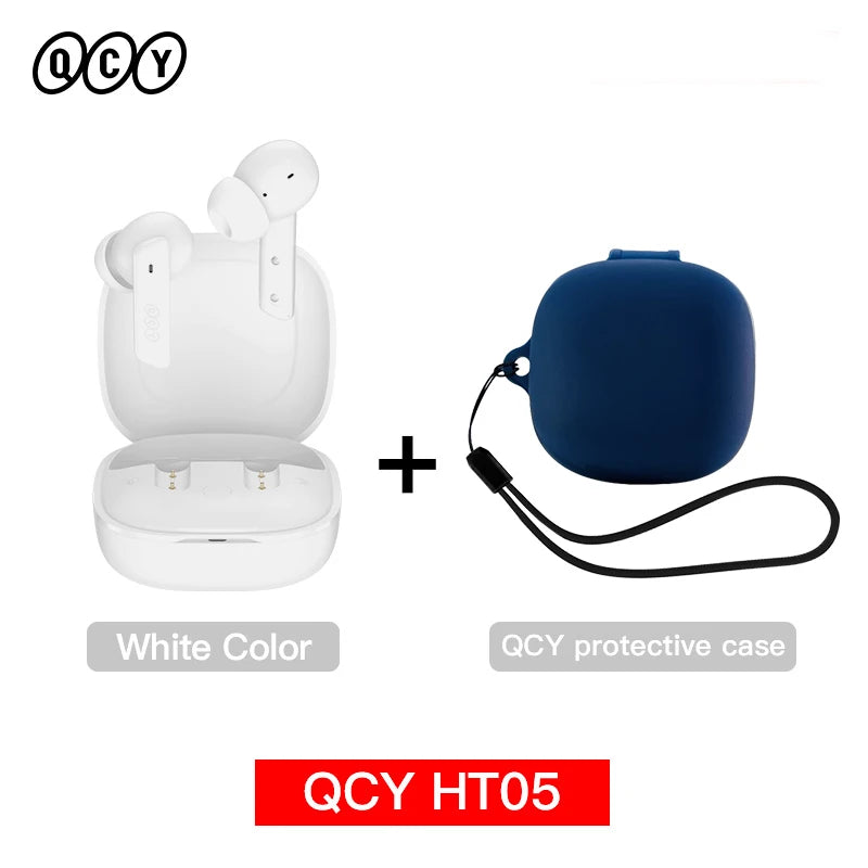 QCY HT05 MeloBuds ANC Wireless Earphone 40dB Noise Cancelling Bluetooth 5.2 Headphone 6 Mic ENC HD Call Earbud Transparency Mode
