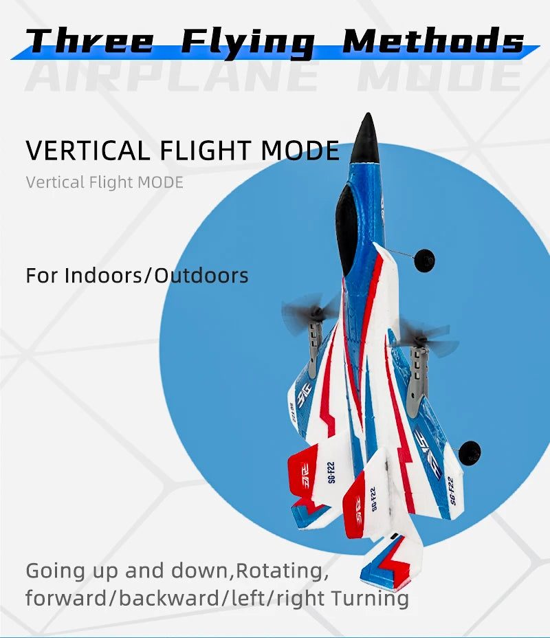 SG-F22 RC Airplane 3D Stunt Plane Model 2.4G Remote Control Fighter Glider Electric Rc Aircraft Toys For Adults