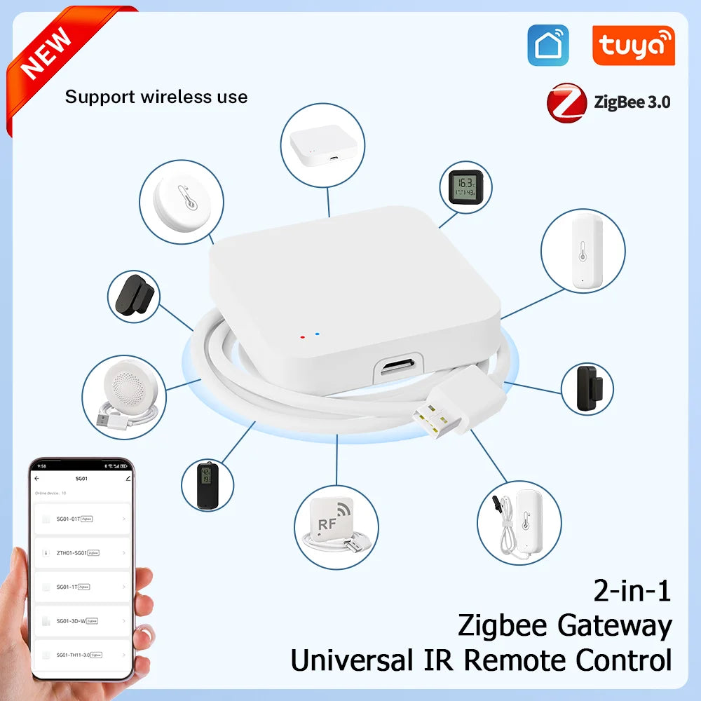 Tuya Zigbee 3.0 Gateway Hub Smart Home Wireless Bridge Smart Life APP Remote Control Automation Device Works With Alexa Google