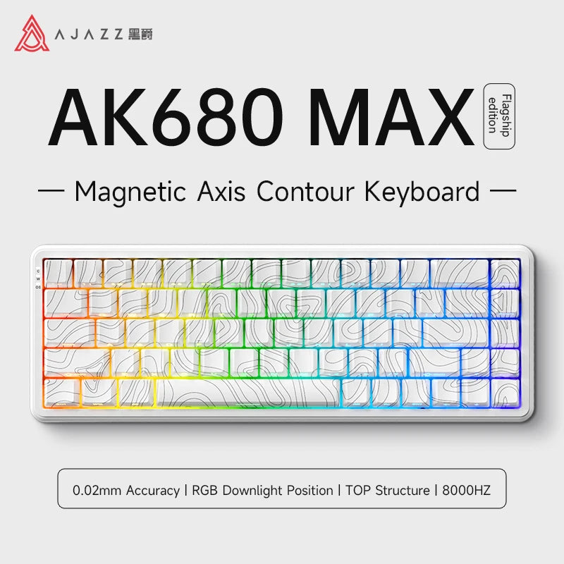 AJAZZ AK680MAX Wired Magnetic Gaming Keyboard, 68 Keys, 0.01 Precision, Zero Latency, Compact, Web Driver No Download