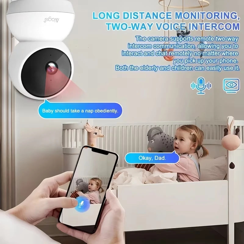 360° Smart Home Security Camera PTZ 2K 5G WiFi AI Detection Night Vision Automatic Tracking Security Surveillance Baby Monitor
