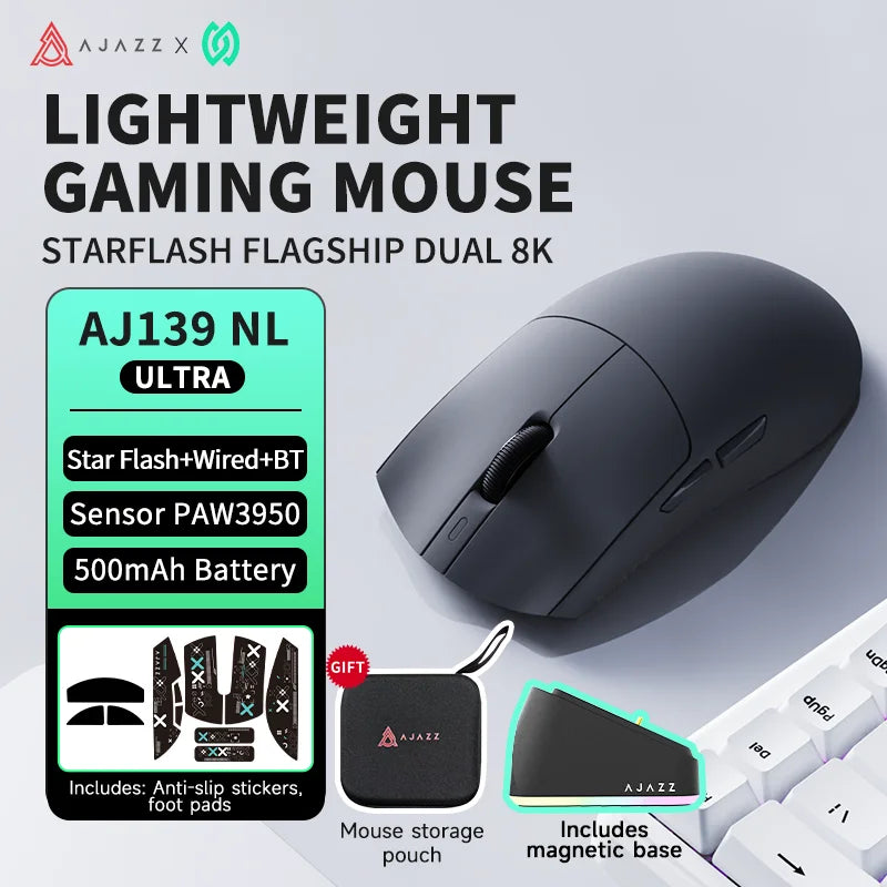 AJAZZ AJ139 V2 MC Symmetrical Ergonomic Wired Gaming Mouse, High Accuracy Sensor, Durable Switch Lightweight PC Esports Mouse