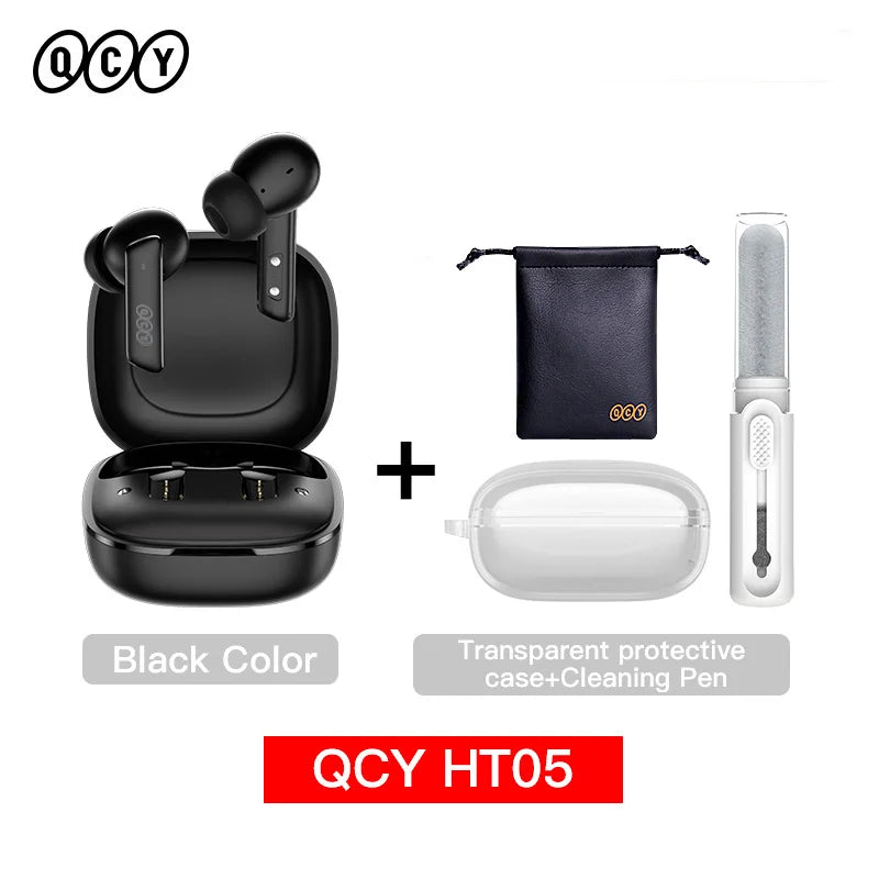 QCY HT05 MeloBuds ANC Wireless Earphone 40dB Noise Cancelling Bluetooth 5.2 Headphone 6 Mic ENC HD Call Earbud Transparency Mode