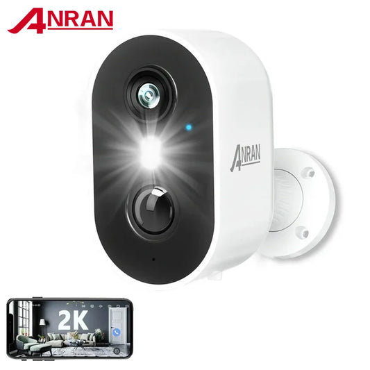 ANRAN 2K Rechargeable Battery Camera 2.4G WiFi Camera Wireless Home Surveillance Security Cameras PIR, IP65, Work with ANRAN App