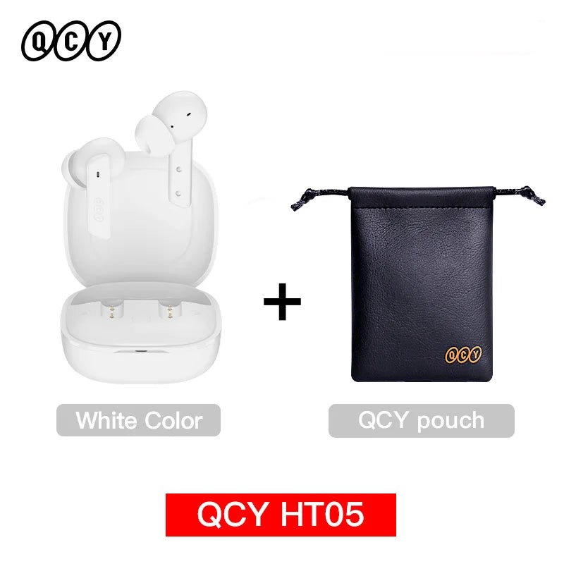 QCY HT05 MeloBuds ANC Wireless Earphone 40dB Noise Cancelling Bluetooth 5.2 Headphone 6 Mic ENC HD Call Earbud Transparency Mode