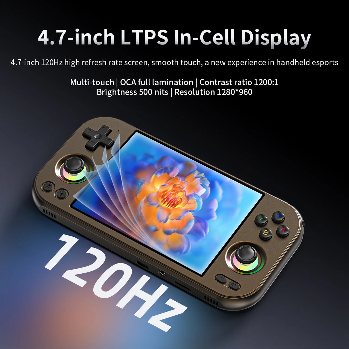 Anbernic Retro Handheld Game Console RG 477M Aluminum Alloy CNC Android 14 4.7 Inch LTPS In-Cell Touch Screen Dimensity 8300