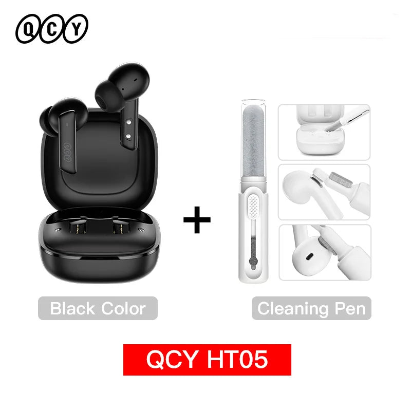 QCY HT05 MeloBuds ANC Wireless Earphone 40dB Noise Cancelling Bluetooth 5.2 Headphone 6 Mic ENC HD Call Earbud Transparency Mode