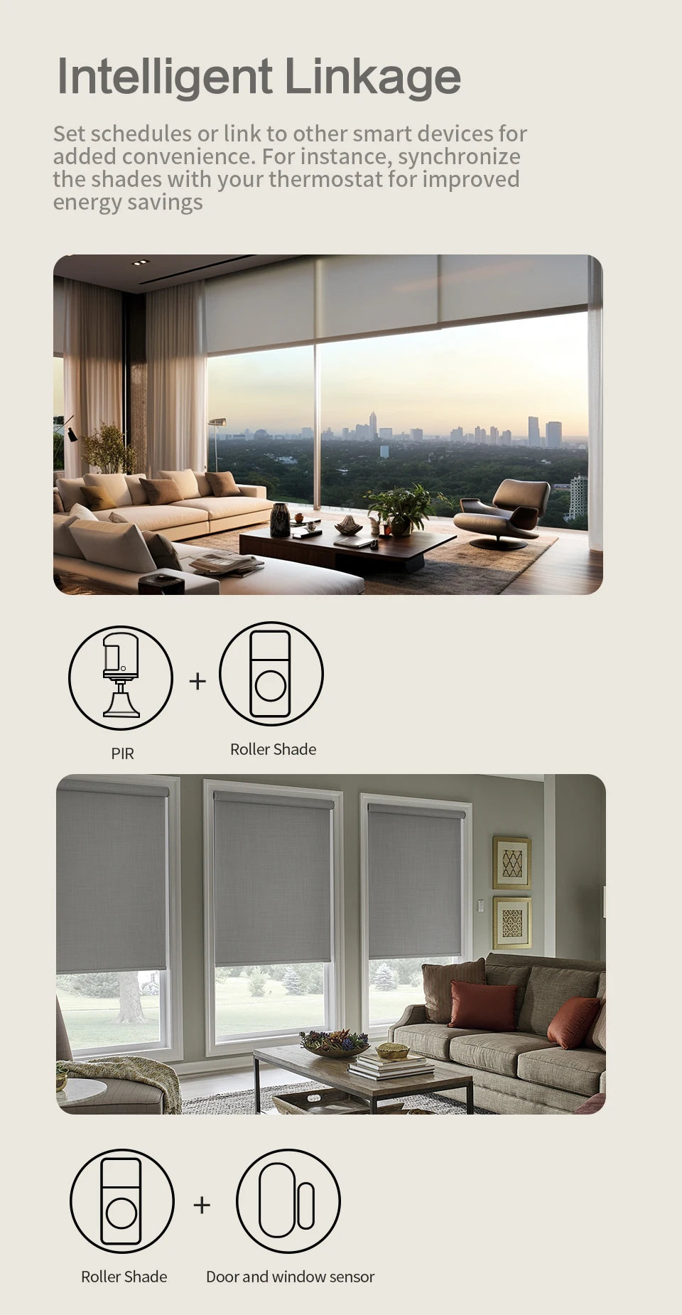 Zemismart Matter Thread Smart Roller Shade Driver Built-in Battery Knob Control Work with Homekit Alexa Google Home Smartthings