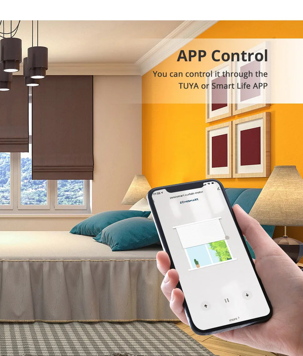 Zemismart Zigbee 2N Smart Roller Shade Blinds Motor for 38mm Tube Works with Tuya Smart Life App Alexa Google Home Voice Control