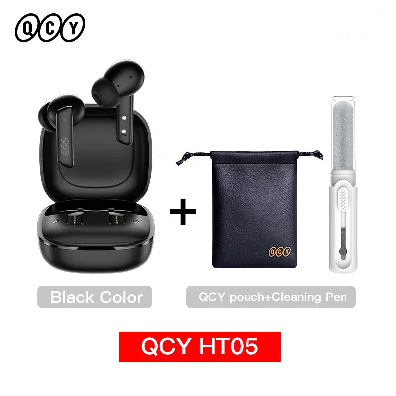 QCY HT05 MeloBuds ANC Wireless Earphone 40dB Noise Cancelling Bluetooth 5.2 Headphone 6 Mic ENC HD Call Earbud Transparency Mode