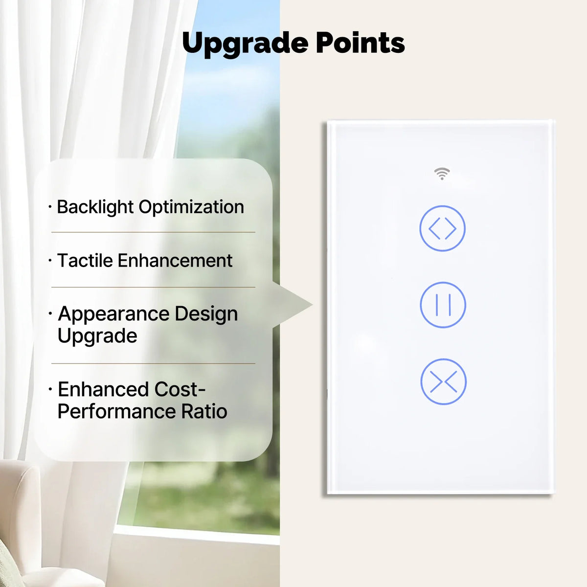 MOES Tuya ZigBee Smart Glass Touch Curtain Switch RF App Wireless Control Fireproof Neutral Wire Required With Alexa Google Home
